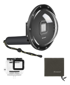 TELESIN 6in impermeable domo Puerto Carcasa Funda Para GoPro Session Hero 6//5//4//3 DR