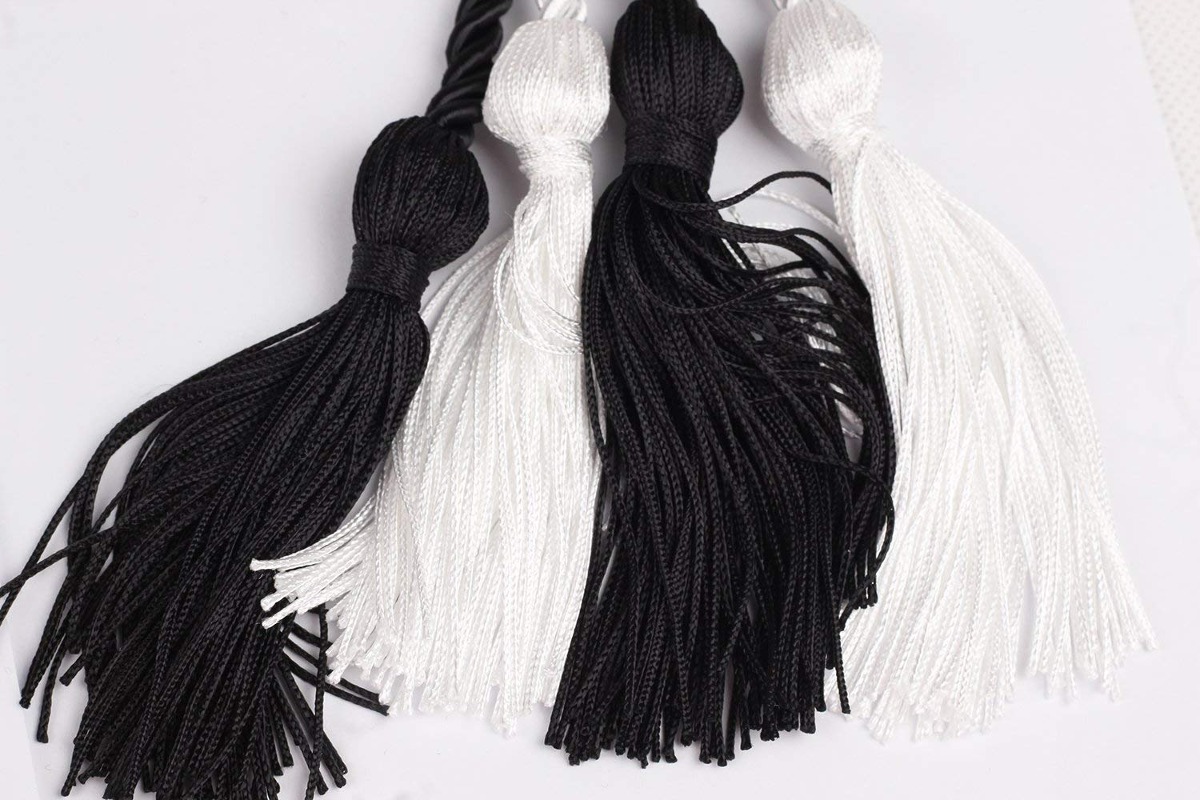 Black and White,68 Long Double Graduation Honor Cords