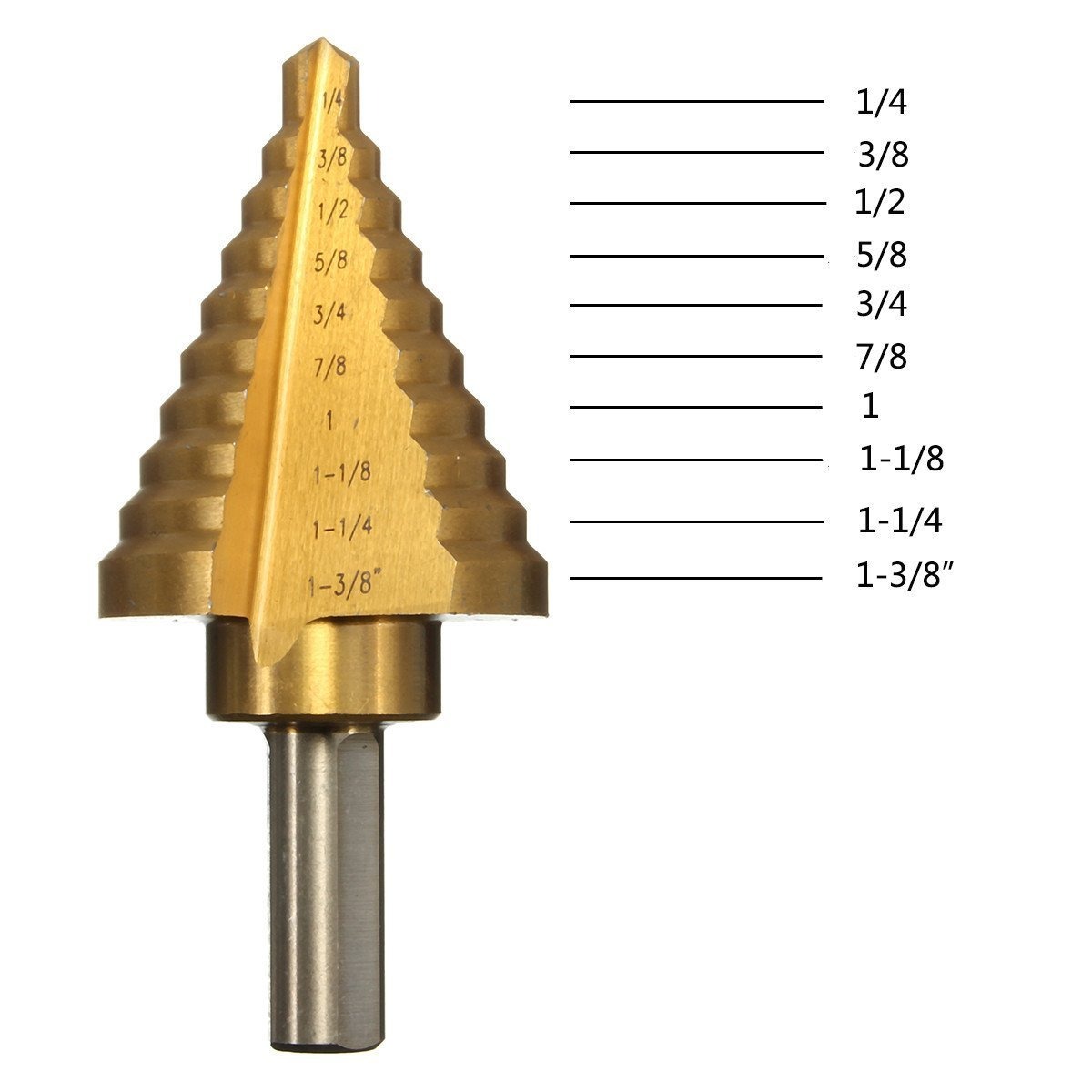 Drillpro 4 Pc Hss Titanium Coated Step Drill Bits Set Sae Si
