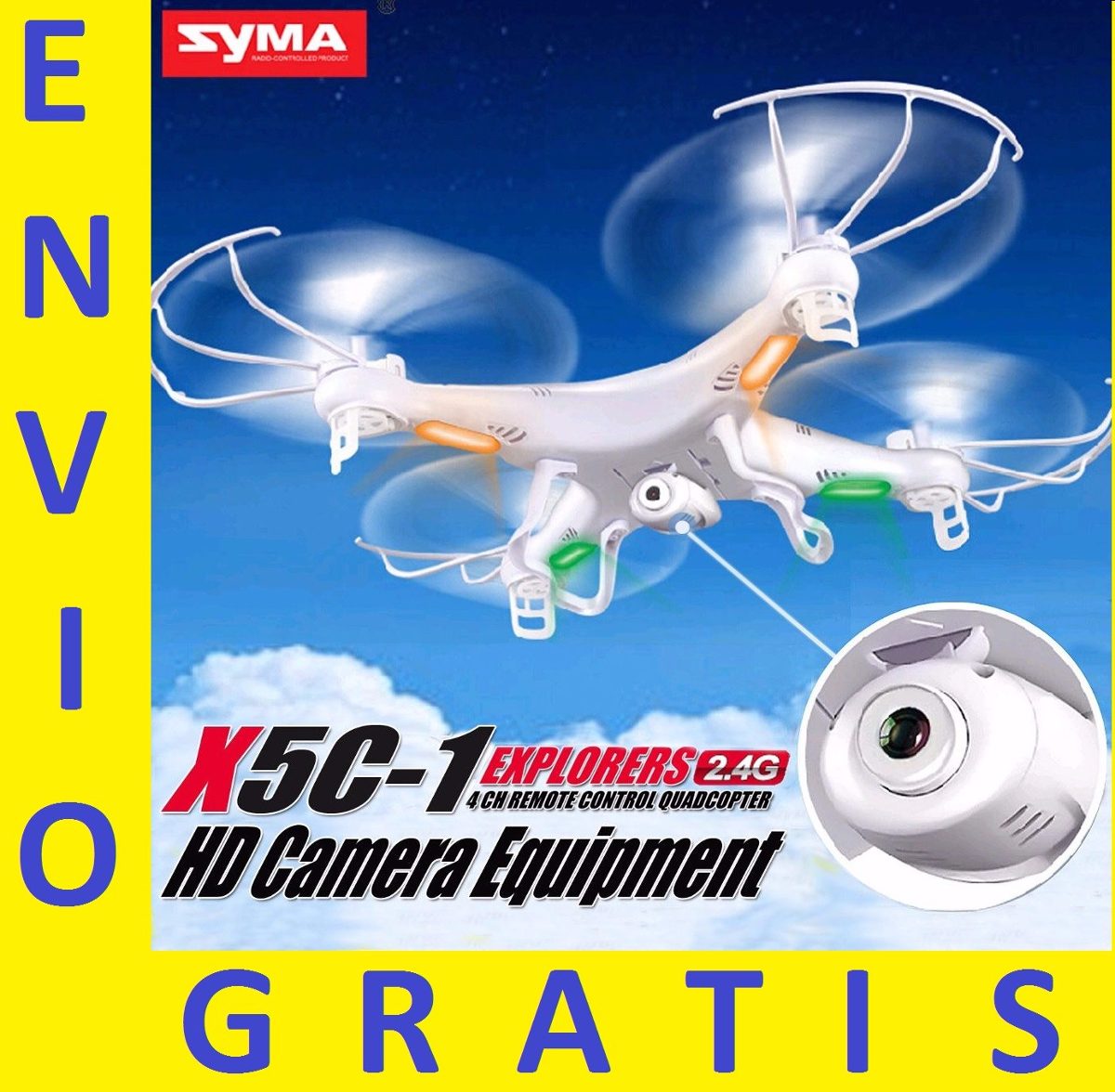 Drone Syma X5c-1 Camara De Video Hd Micro Sd 2gb Gratis ...