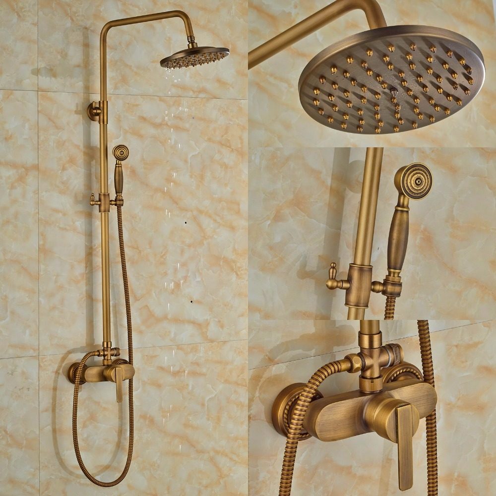 Ducha Regadera Monomando Con Telefono Bronce Antiguo 8-12dh - $ 3,250.