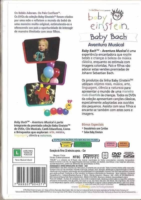 Dvd Baby Einstein - Baby Bach Aventura Musical - Lacrado 