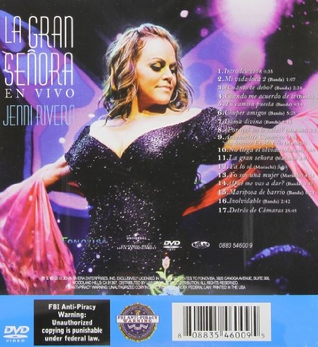 Dvd Jenni Rivera La Gran Senora En Vivo Dvd 6 594 00 En