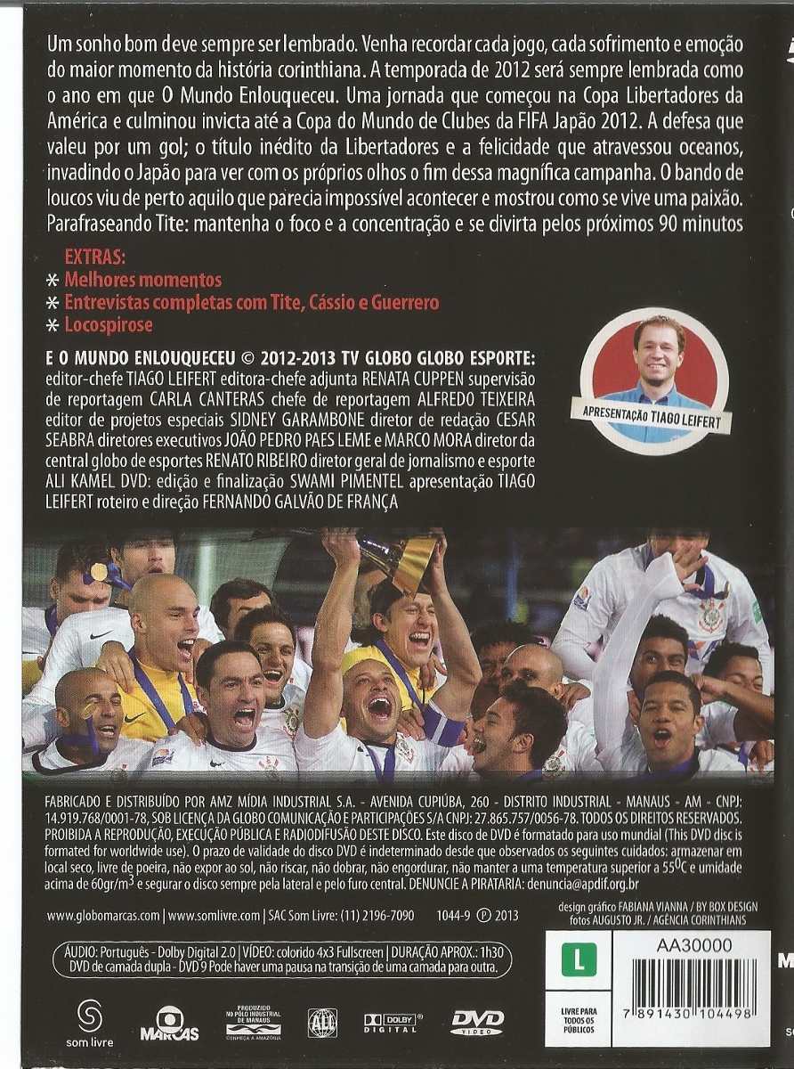 corinthians - e o mundo enlouqueceu - dvd