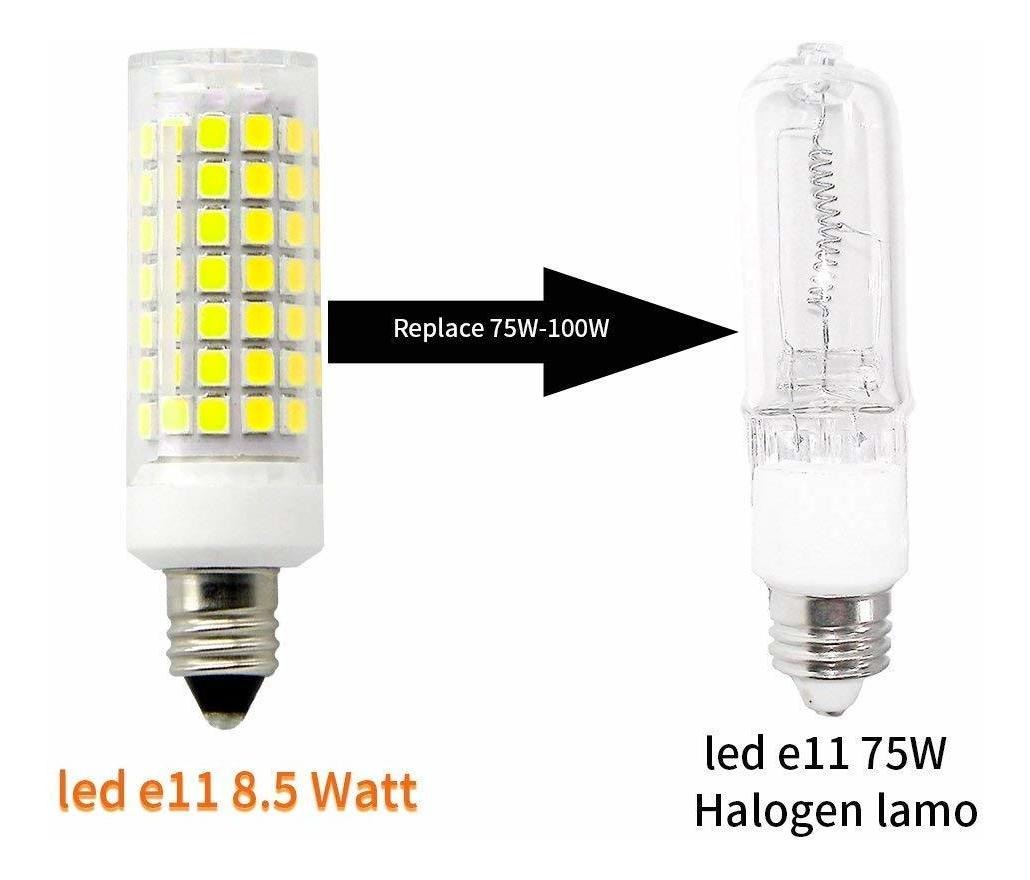 H,haioti Equivalent 850 LM Dimmable E11 Mini Candelabra led JD T3/T4 360 Degree Beam Angle for Indoor Decorative Lighting All-New E11 Led Bulb 8W Replacement 75W-80W Warm White 2 Pack of
