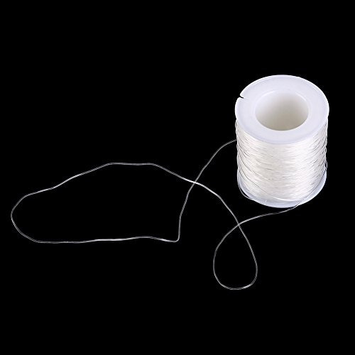 100 Meters Eachbid 0.8 mm Clear Crystal Elastic Cord Thread Beading String Cords for Jewelry Making 2 Packs
