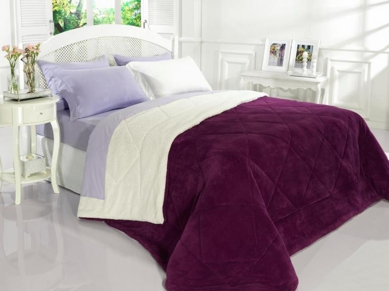 Edredom Solteiro Pele De Carneiro E Plush Sherpa Maxini R 249