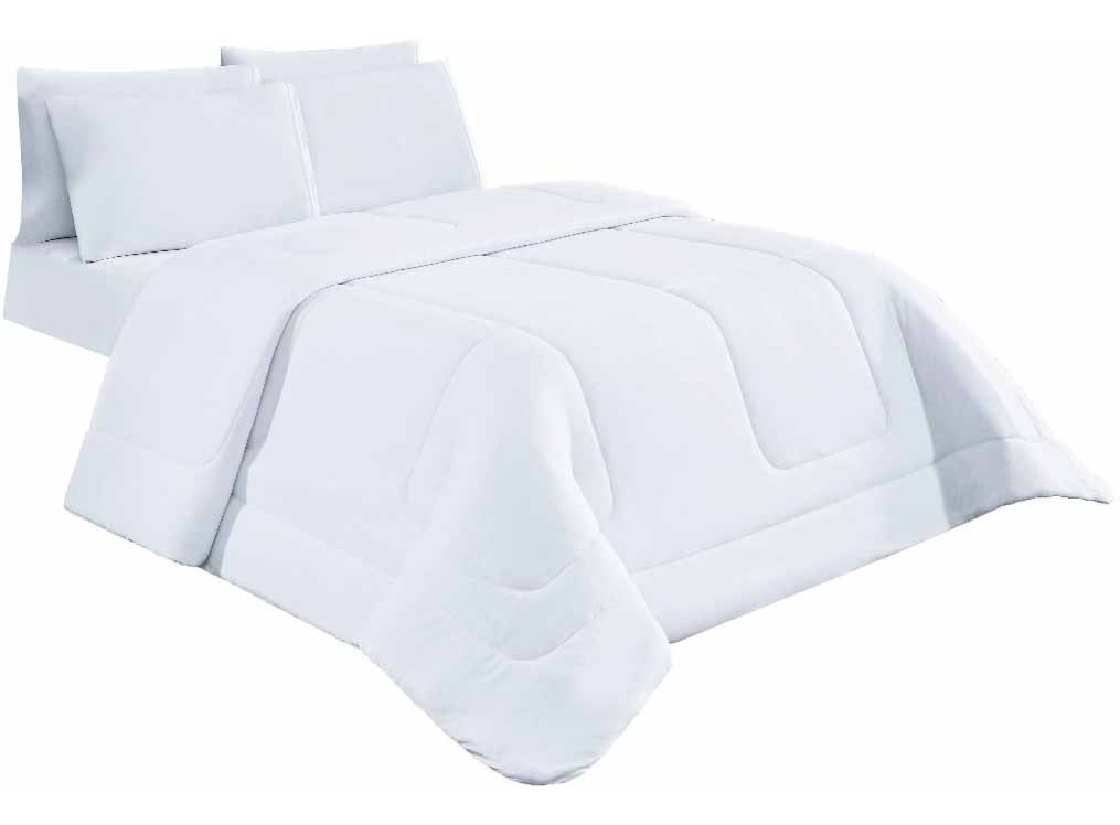 Edredon Casal Queen Dupla Face Malha Extra Macia Branco R 118
