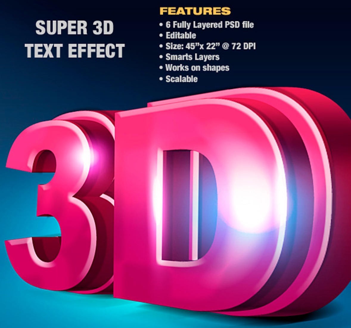 efeito de texto 3d