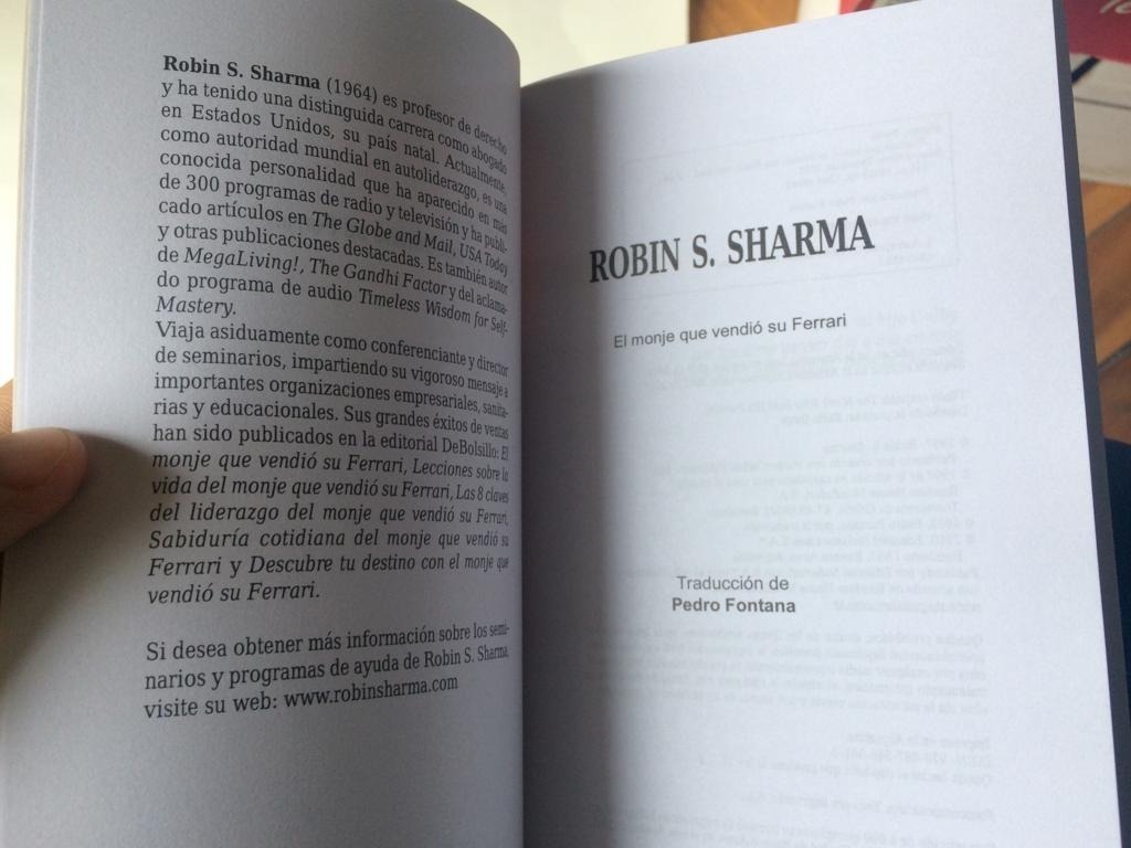 El Monje Que Vendió Su Ferrari Robin Sharma Libro Envíos