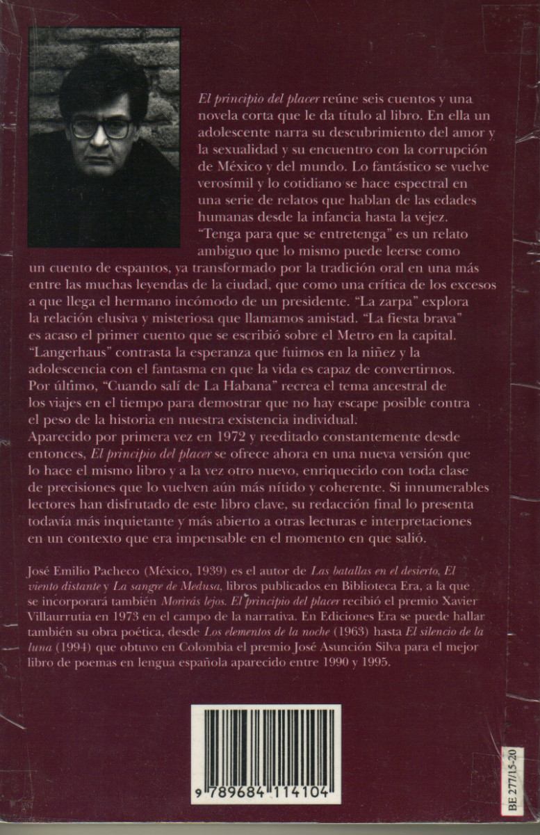 El Principio Del Placer José Emilio Pacheco - $ 229.00 en