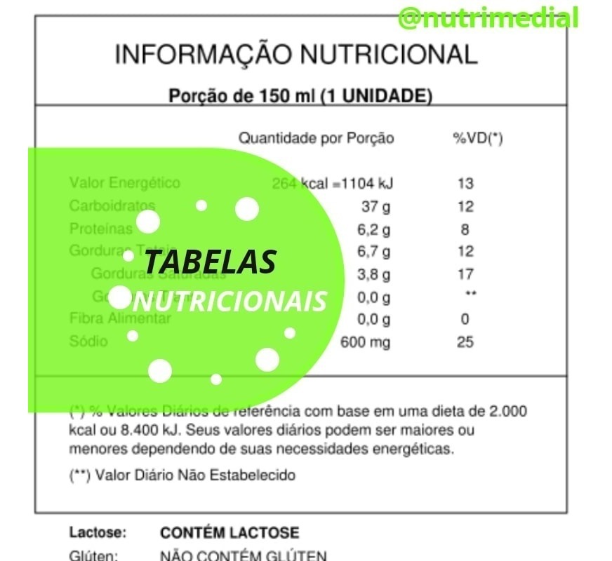 Elaboração De Tabela Nutricional Informação Nutricional R 1900 Em 5658