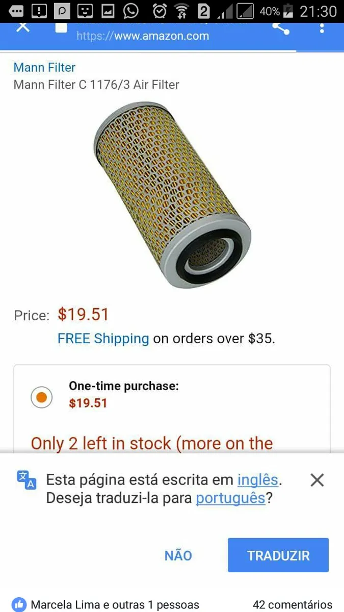 Mann Filter C11763 filtro de aire