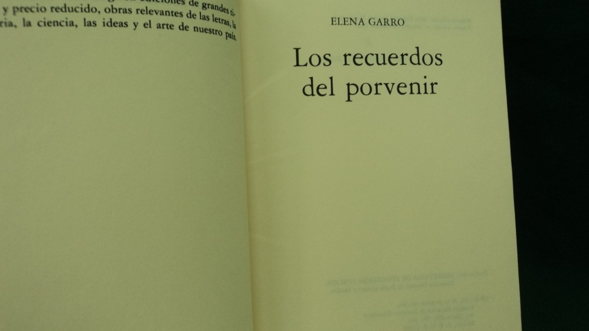 los recuerdos del porvenir elena garro