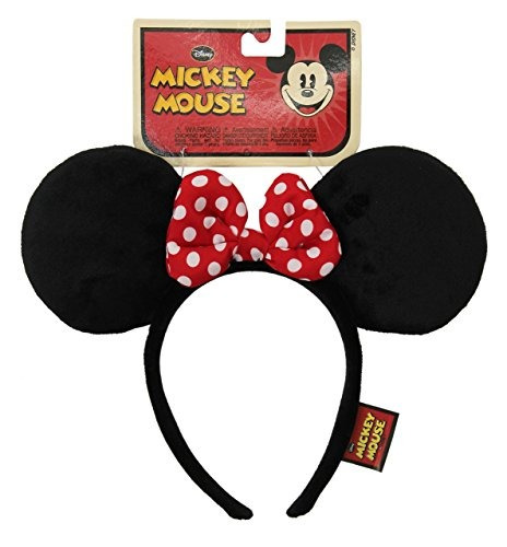 Lunares en blanco y negro con lazo rojo Minnie Mouse Disney Disfraces Orejas Cabeza Banda