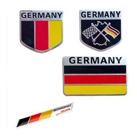 Emblema Sticker Adhesivo Aluminio Alemania Auto Moto