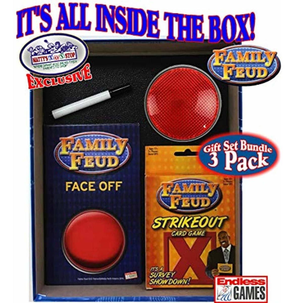 Endless Games Family Feud 6th Edition Set Bundle Includes Strikeout Card Game,