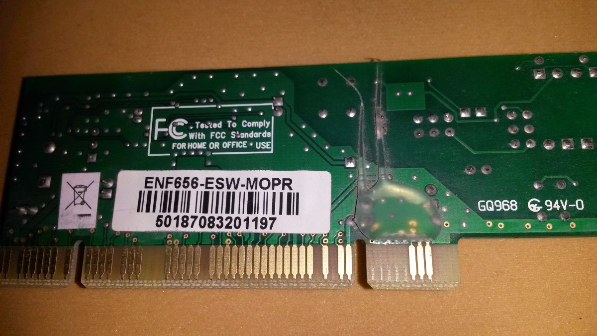 USED INTEL ENF656-GPCI-INPR 170010101211A V.1.1A Modem