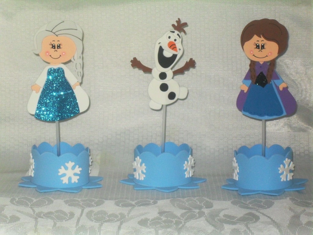 Enfeites Eva Frozen Kit Com 10 Centro De Mesa R$ 40,00 Enfeite De Eva ~ Enfeites Eva Frozen Kit Com 10 Centro De Mesa R$ 40,00