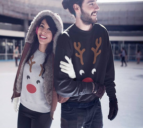 Envio Gratis 2 Sudadera Para Parejas Navidad Familia Novios