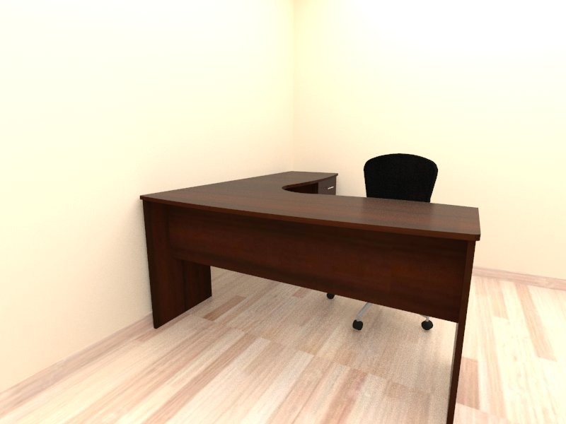 Escritorio En L Curvo De Melamina, Muebles De Oficina - S/ 799,00 en