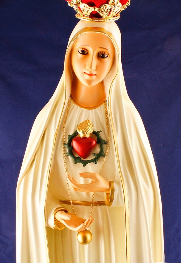 Escultura Imagem Nossa Senhora De Fátima Coração Imaculado