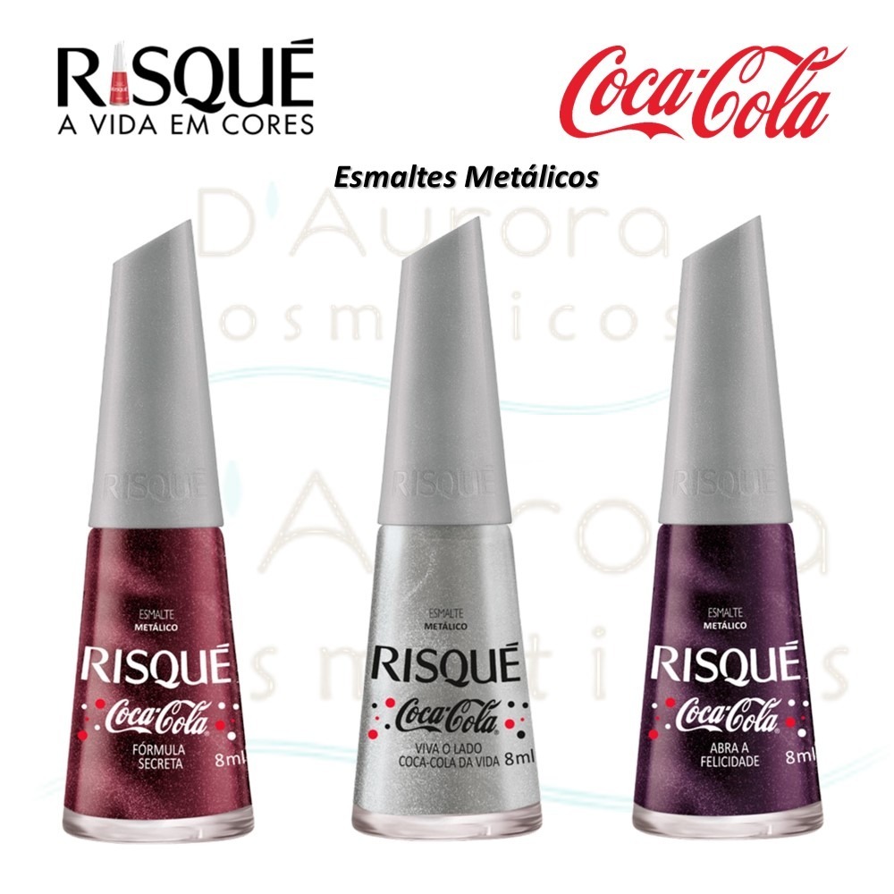 Kit Esmalte Risque Coca Cola 6cores - R$ 34,00 em Mercado 