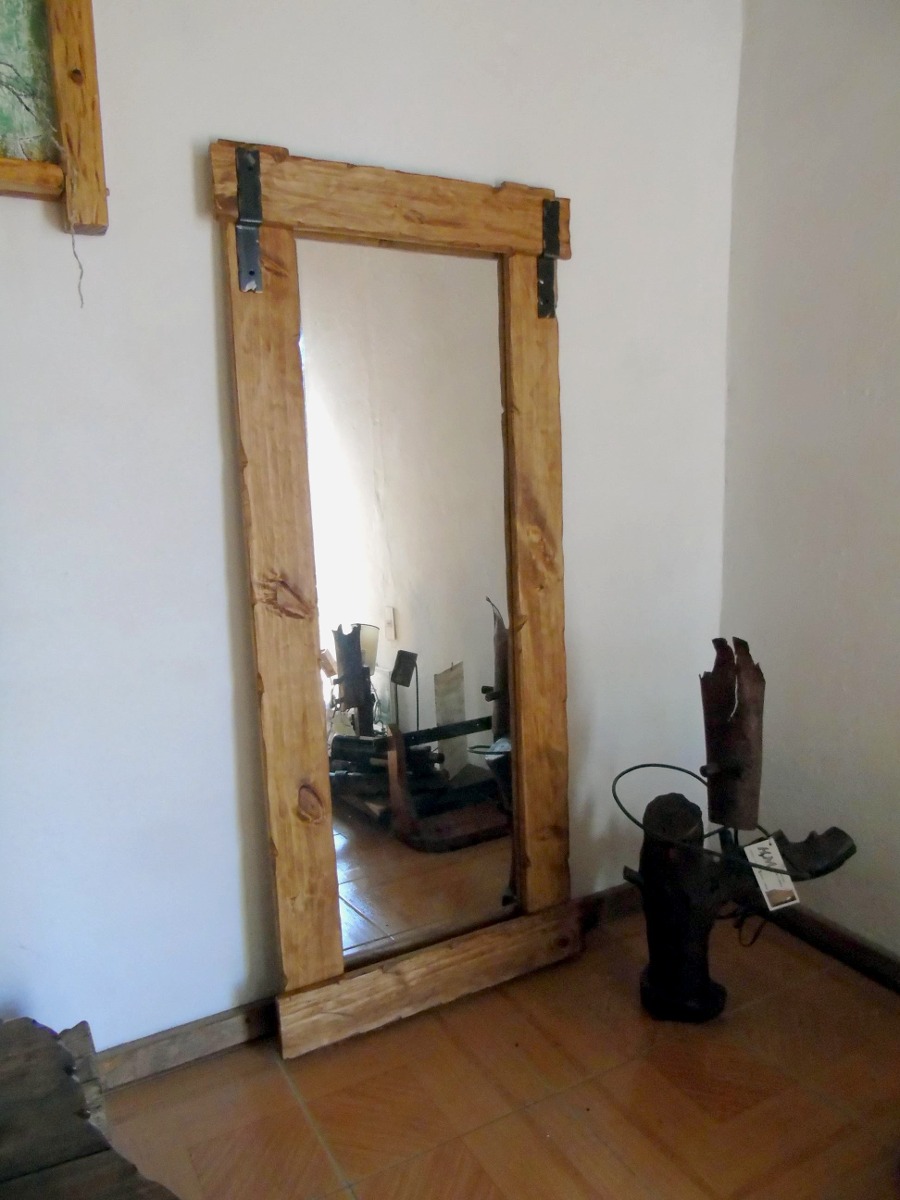 Espejo Artesanal Madera Con Apliques De Hierro Decoformas - $ 2.300,00 en Mercado Libre
