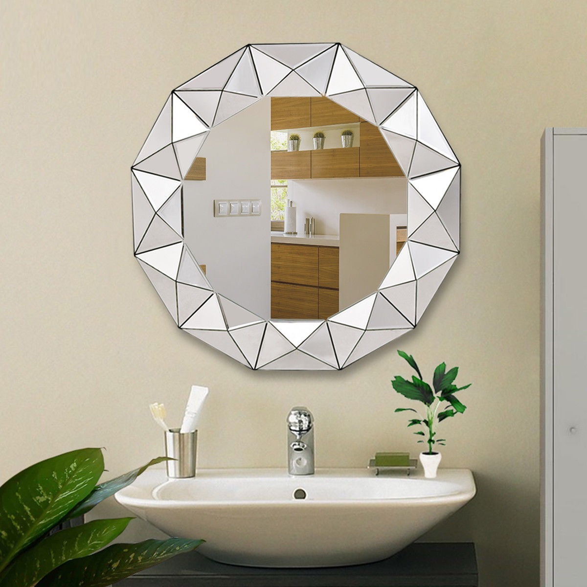 Espejo Para Baño Redondo Biselado 31.5 Diametro - $ 3,080.00 en Mercado