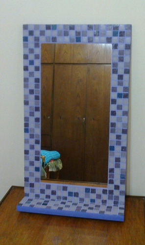 Espejo venecitas 40x60 estante decoracion baño 695,00 en ... Decoración Venecitas baño