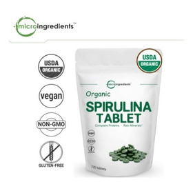 Espirulina Orgánica Pura 3000mg Por Porción, 720 Tabletas