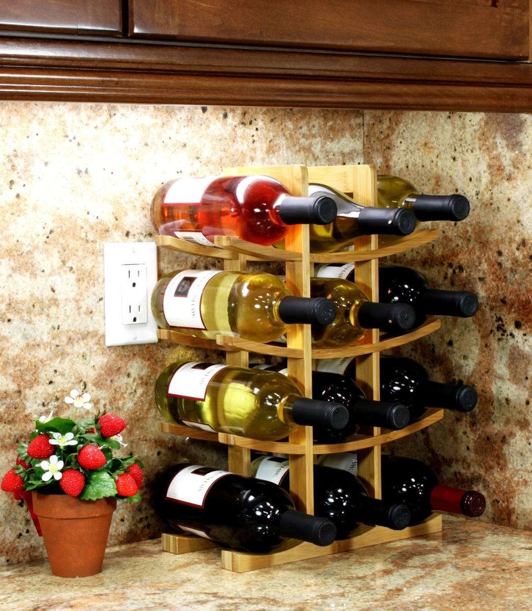 Estante Para Vino Oceanstar Wr1149 Color Natural 12 Botellas - $ 1,249.