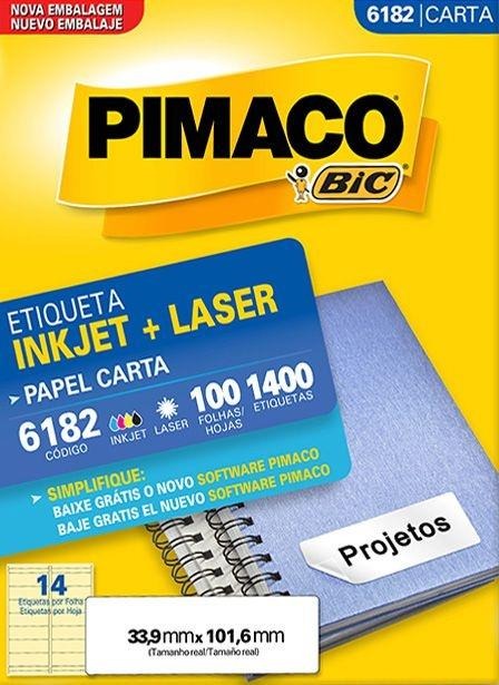 Etiqueta Inkjet/laser Carta 6182 Pimaco - R$ 55,01 em 