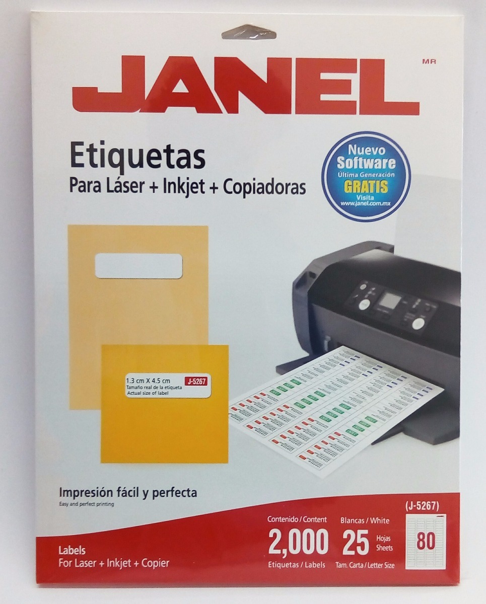 Etiqueta Janel Tamaño Carta 2,000 Etiquetas - $ 75.00 en 