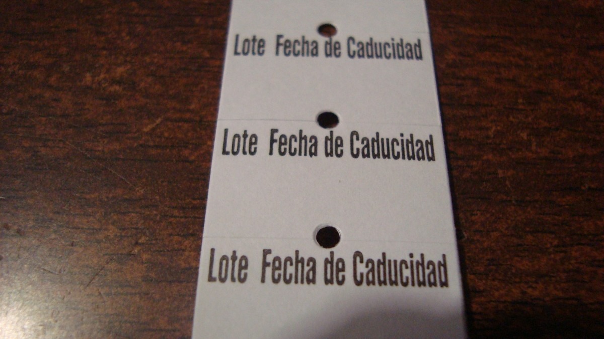 Etiqueta Para Lote Y Fecha De Caducidad Etiquetadora 