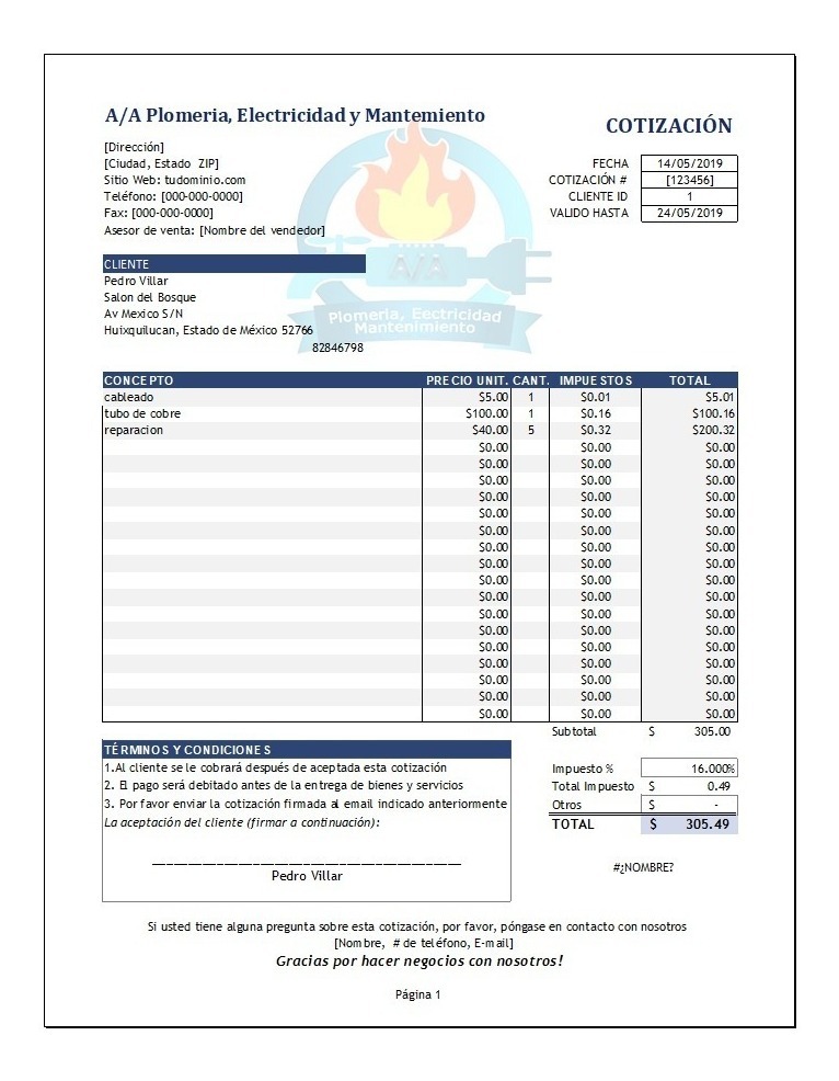 Formato De Cotizacion En Excel Images And Photos Finder