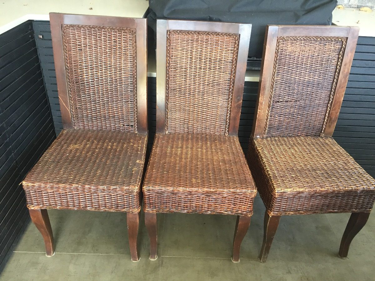 Excelentes 8 Sillas De Madera Y Rattan Comedor O Quincho - $ 95.000 ... Excelentes 8 Sillas De Madera Y Rattan Comedor O Quincho - $ 95.000 ...