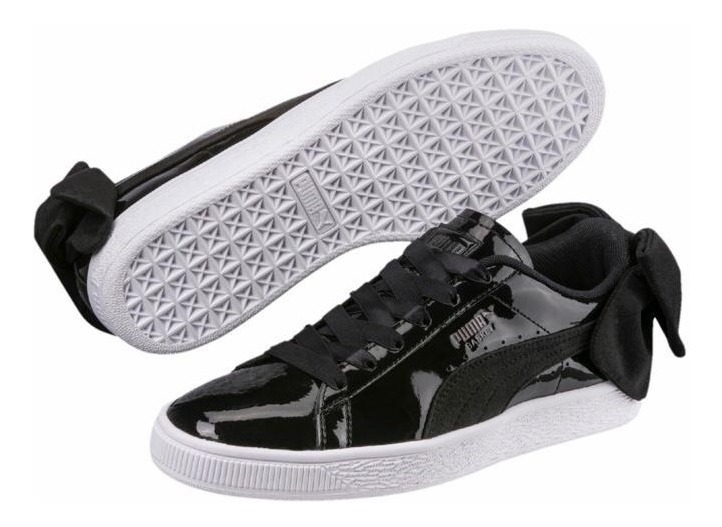 puma basket bow black