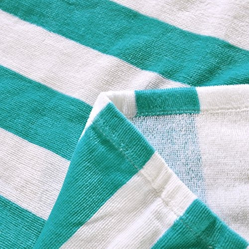 30" x 60" 100% Cotton Cabana Striped Beach Towel Caribbean Blue and White
