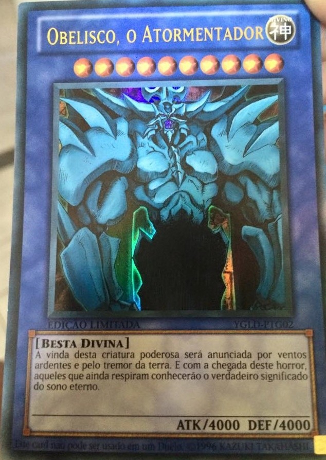 Exodia + 3 Deuses Egipicios Slifer,rá E Obelisco Yu Gi Oh 