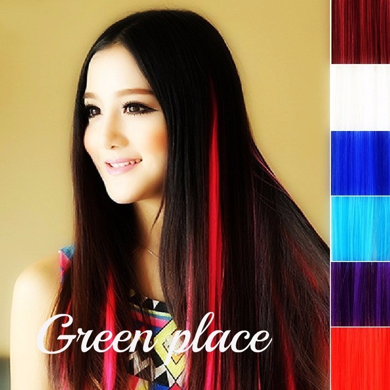 Extension De Cabello En Mechas De Colores Con Clip - $ 10 Extension De Cabello En Mechas De Colores Con Clip - $ 10