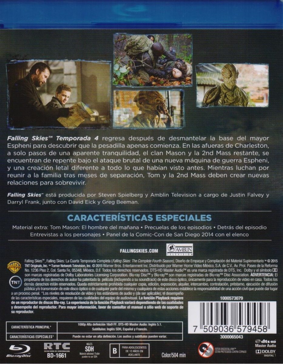 Falling Skies Cuarta Temporada 4 Cuatro Blu-ray - $ 249.00 en ... Falling Skies Cuarta Temporada 4 Cuatro Blu-ray - $ 249.00 en ...