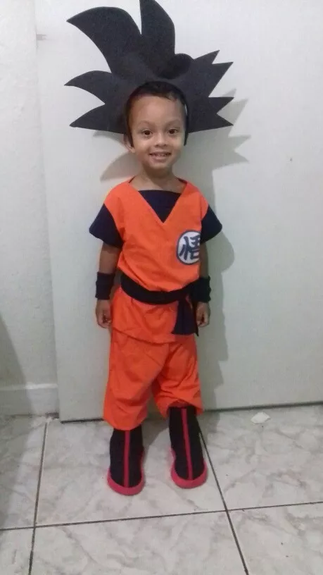 Fantasia Infantil Goku Dragon Ball Imitacao De Cabelo De Eva R