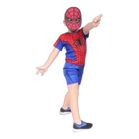 Fantasia Infantil Heróis Vingadores Short Homem Aranha