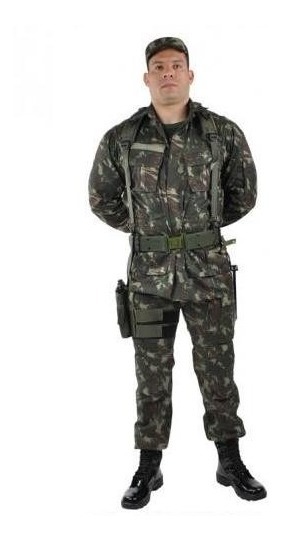 Kit Uniforme Farda Tática + Camiseta Camuflada Eb Militar 