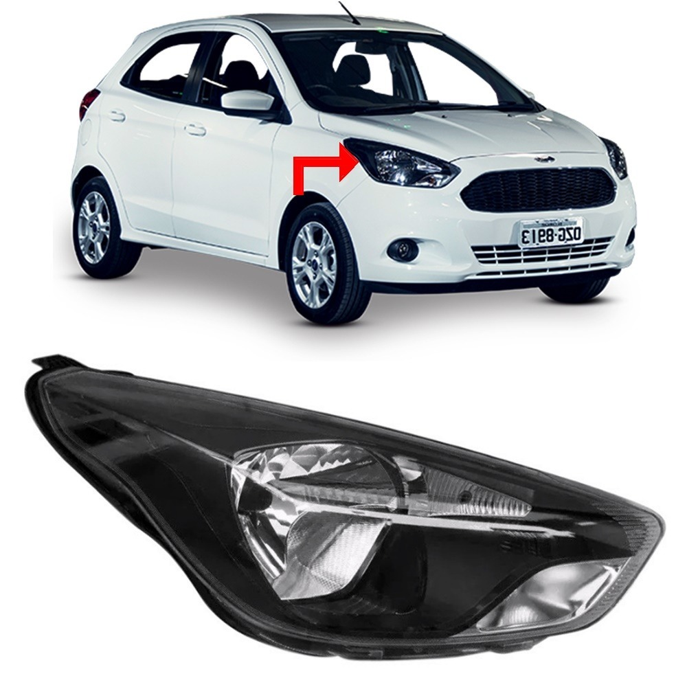 farol ford ka manual mascara negra 2015 2016 2017 direito. Carregando zoom.