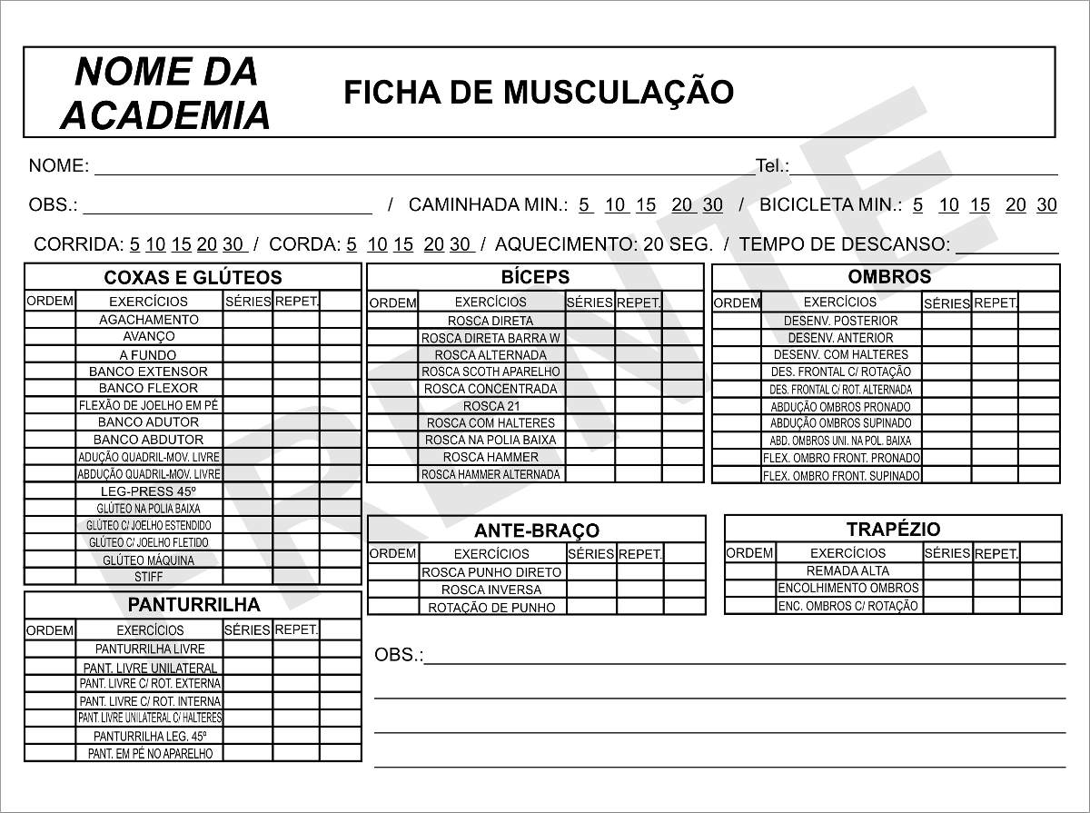 Ficha De Medidas Corporal