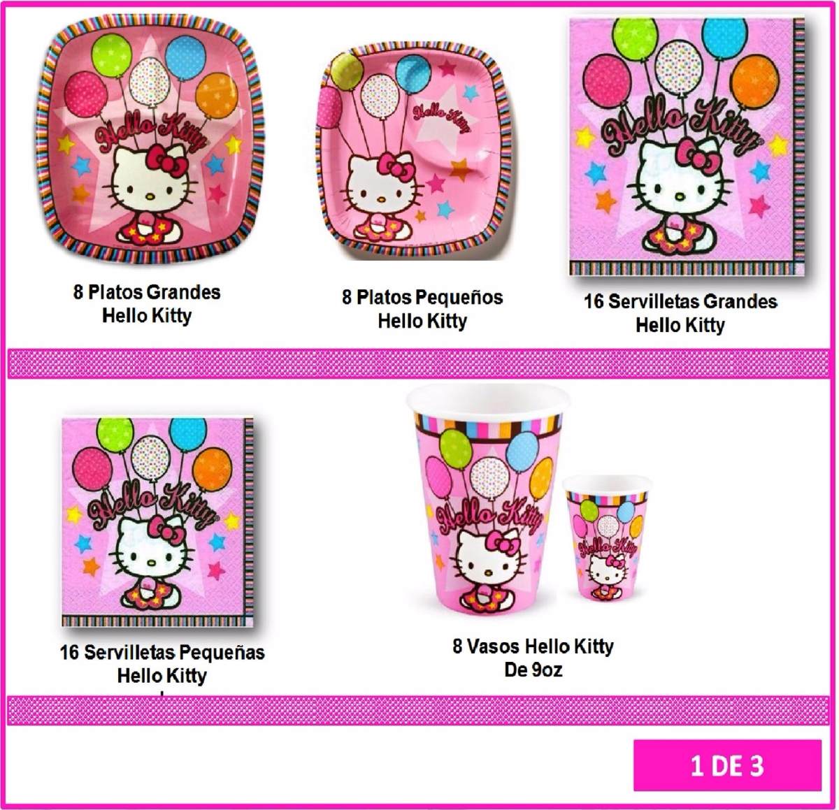 Platos Hello Kitty dulces grandes 8