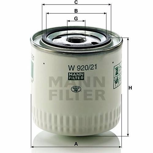 Mann-Filter w920//21 filtro aceite para Lada