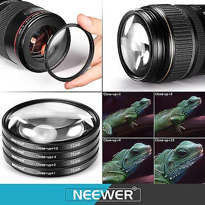 ND2 ND4 ND8 Neewer Kit Accessori Filtri 72mm UV//CPL//FLD Close-up +1 +2 +4 +10